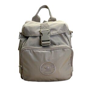 Adidas Women’s Beige Adjustable Straps Embroidered Logo Travel Mini Backpack